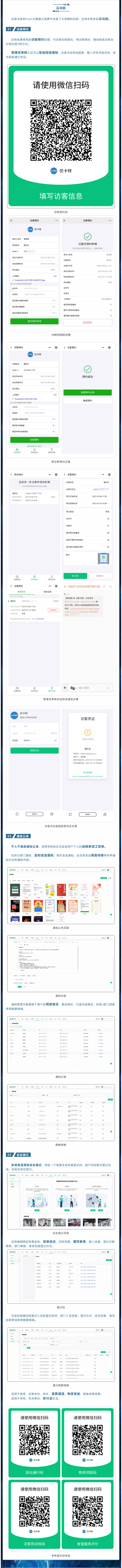 還有免費使用的訪(fǎng)客預約功能，可訪(fǎng)客掃碼預約、幫訪(fǎng)客預約、微信轉發(fā)訪(fǎng)客自行預約等3種方式。